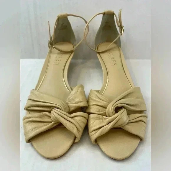 Ralph Lauren Cream color wedge sandals size 5B - Picture 3 of 11